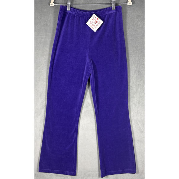 NWT Hanna Andersson‎ Purple VELOUR Leggings 150 Sz 12 - Picture 1 of 6